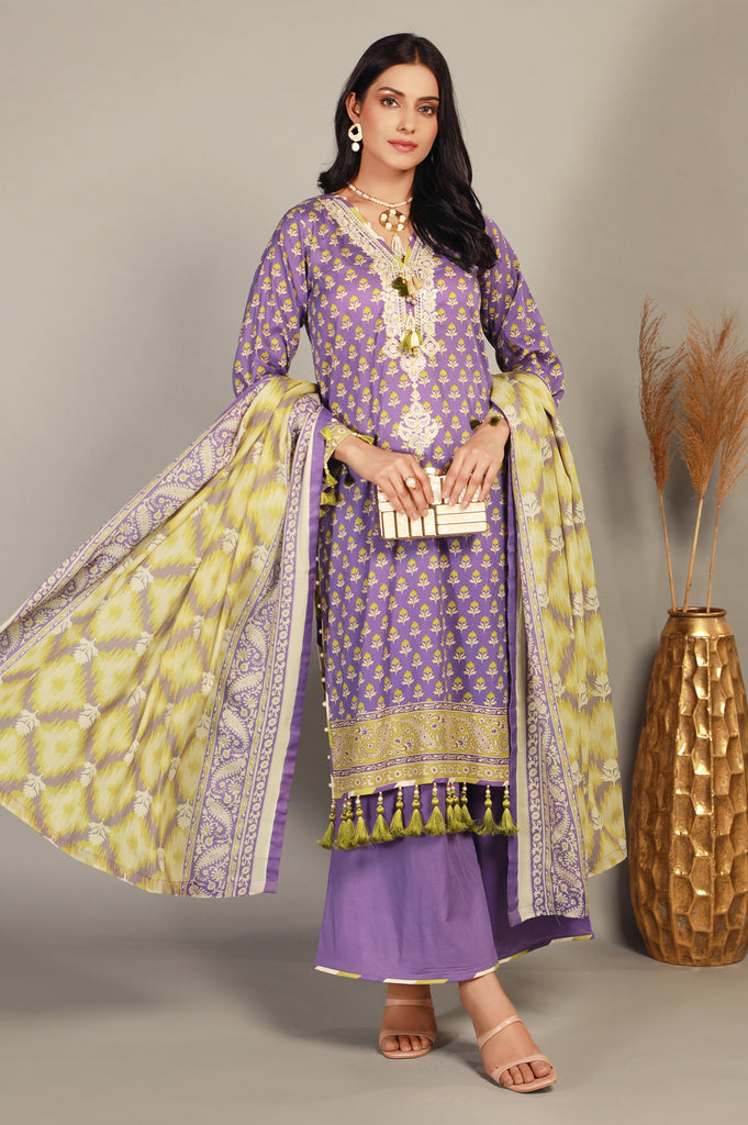 Diners printed lawn and embroiderd 3PC suit