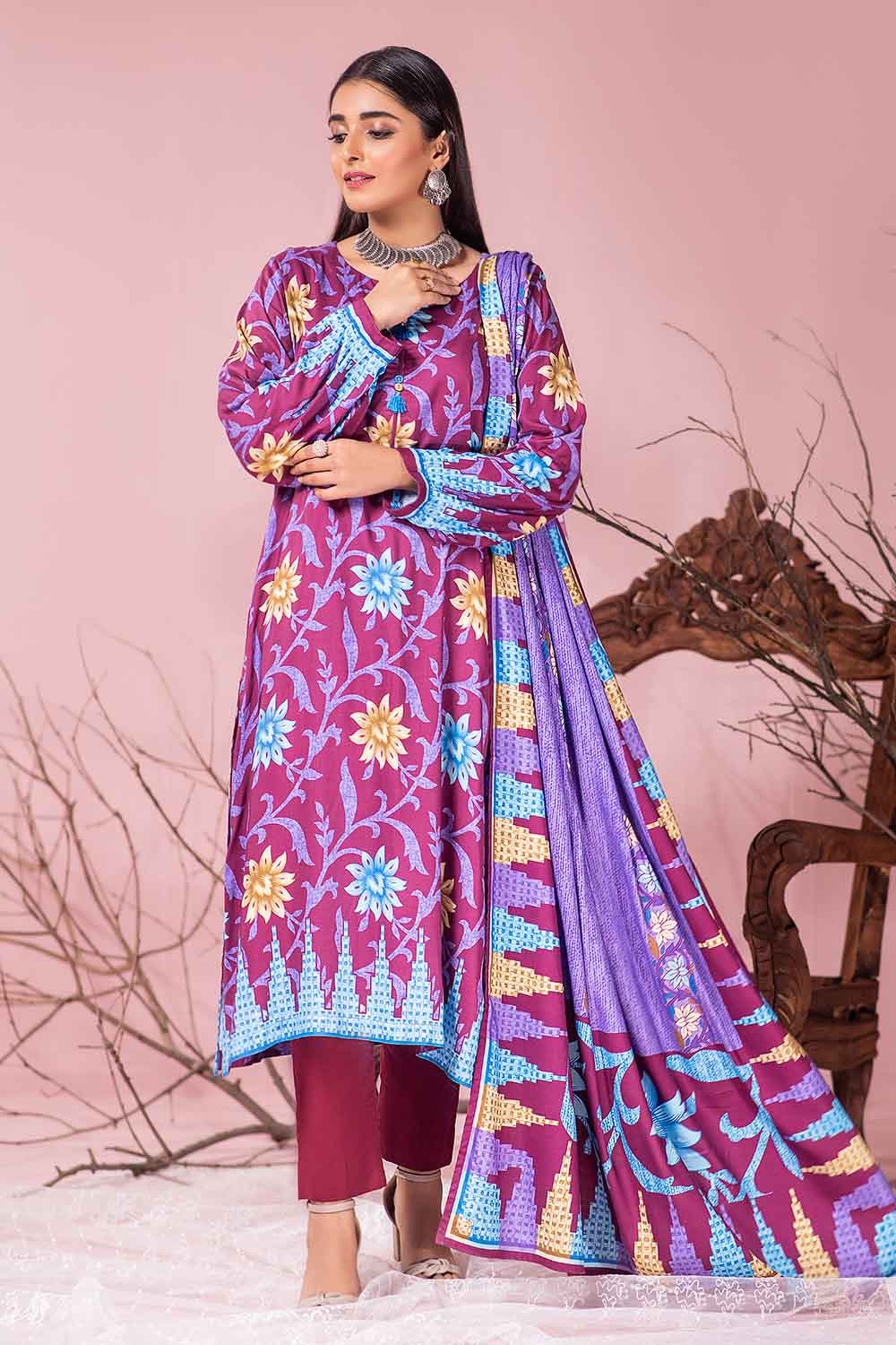 Gul Ahmed 2PC Printed Linen Unstitched Suit
