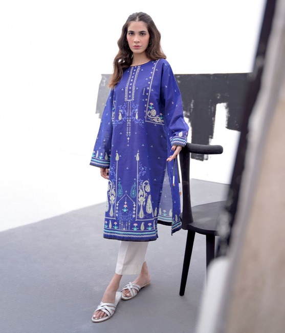 Embroidered Azure Blue Suit