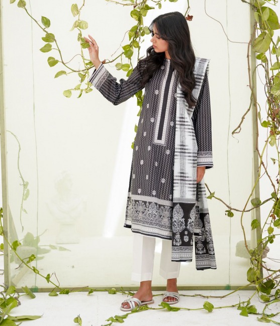 Embroidered Ethnic Black Suit