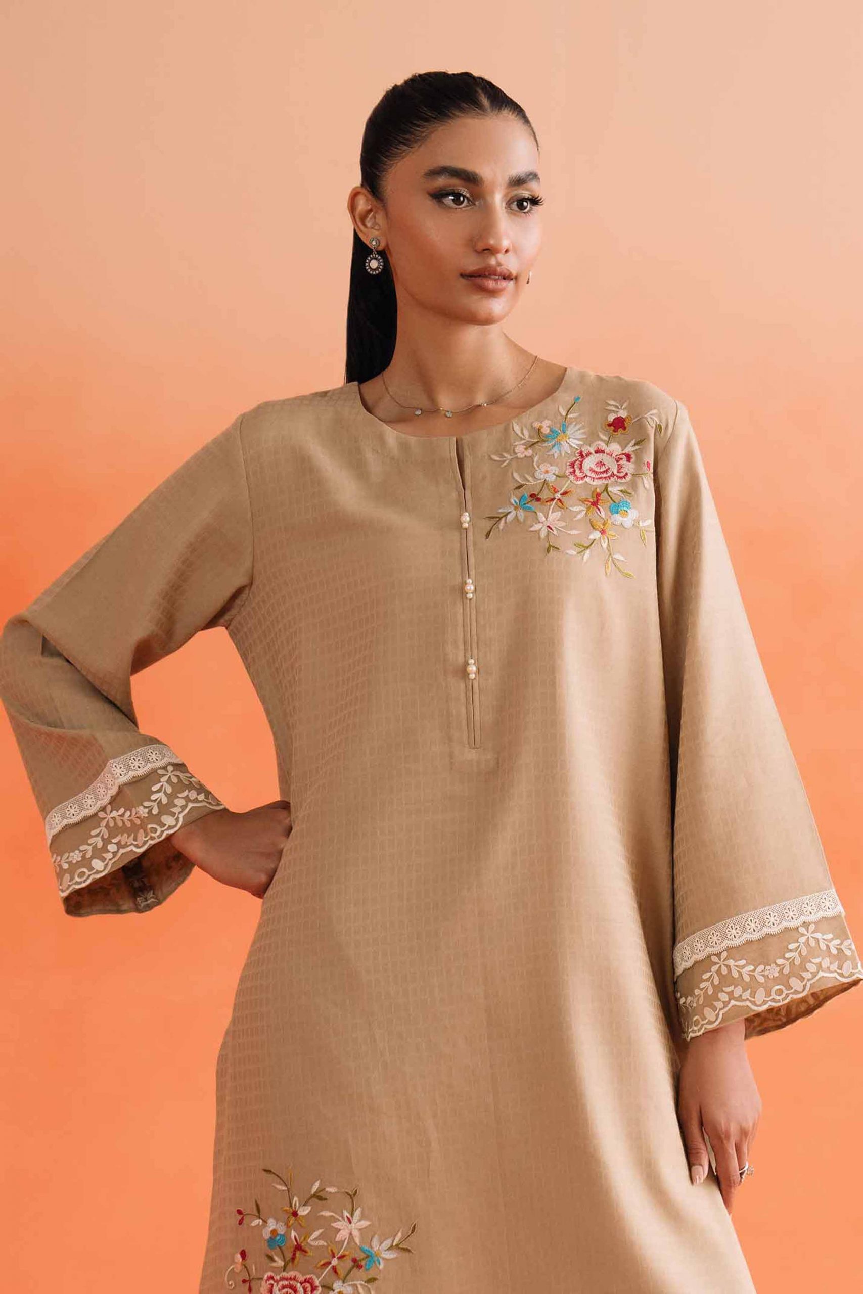 2 Piece - Dyed Embroidered Suit Nishat Linen 2024