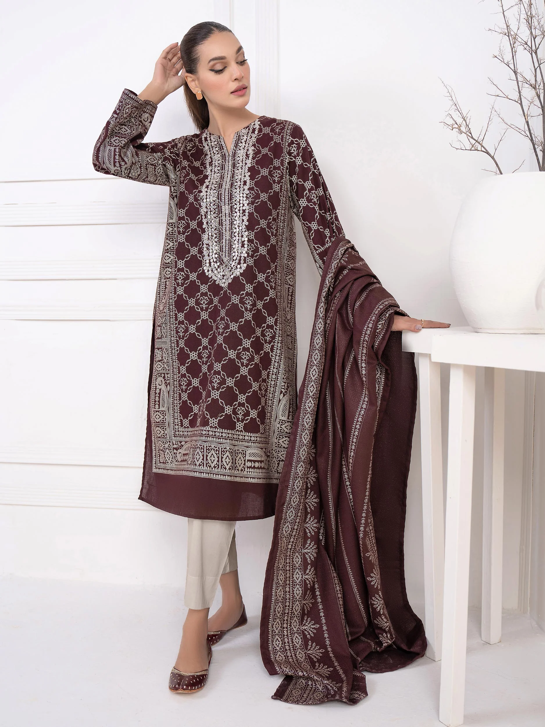 2 Piece Khaddar Suit Embroidered
