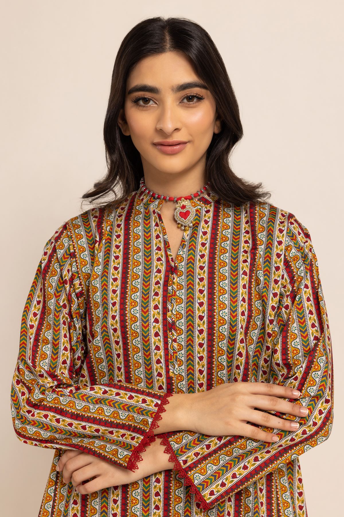 Multi color cotton full sleeve kurta khaadi 2024