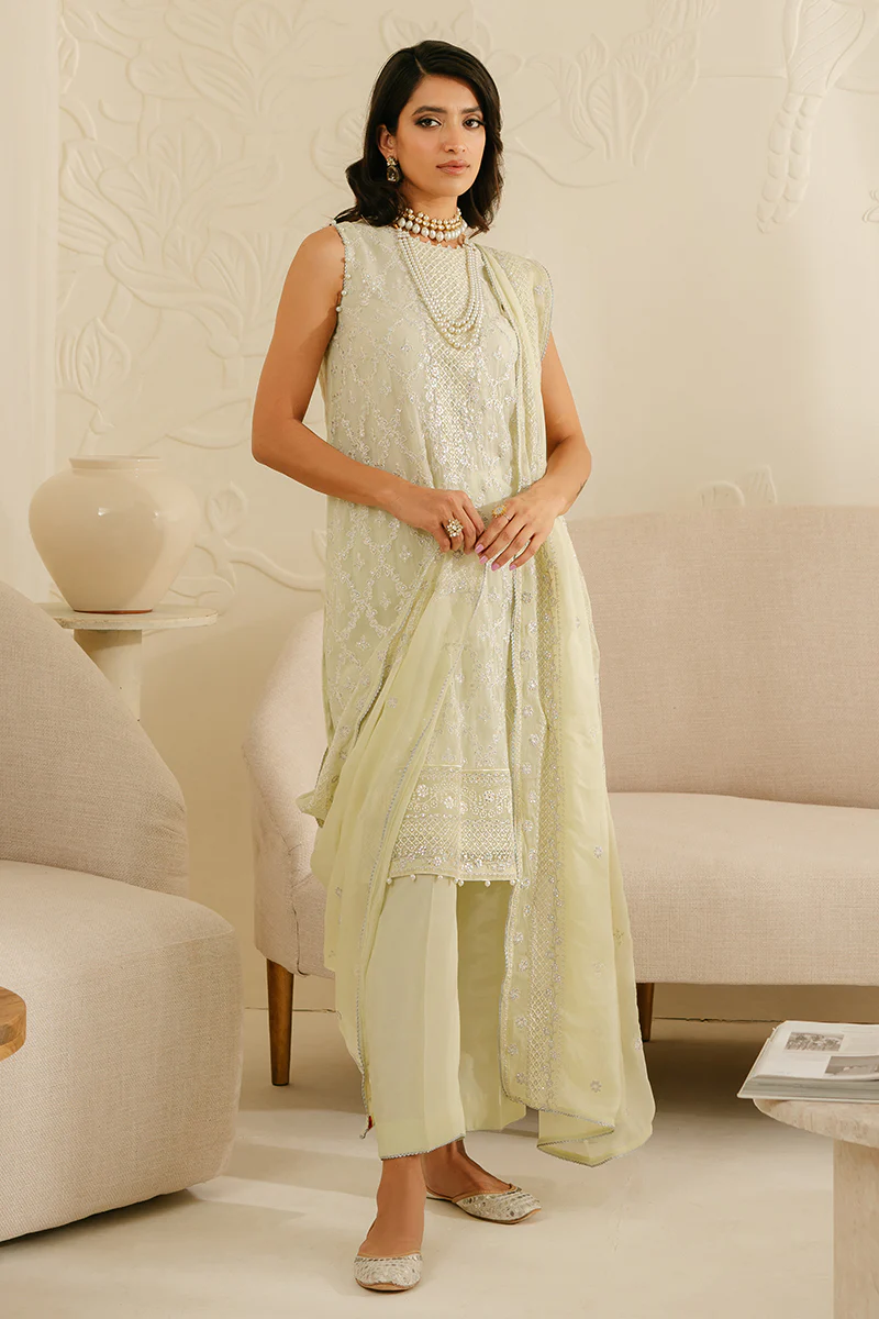 4Pc Chiffon Embroidered Suit