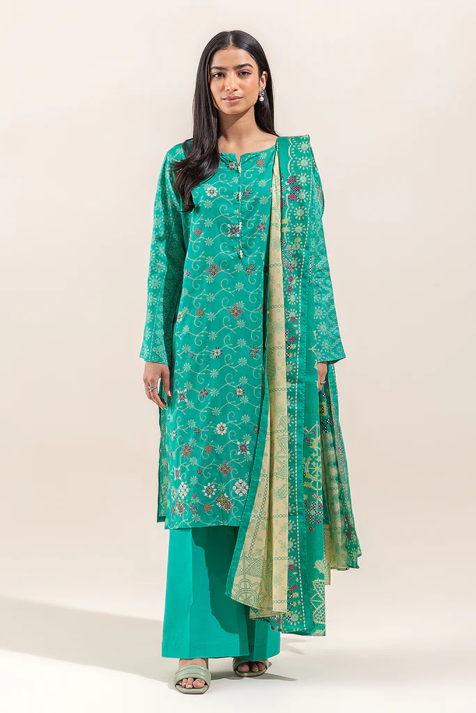 Embroidered Lawn Suit Green