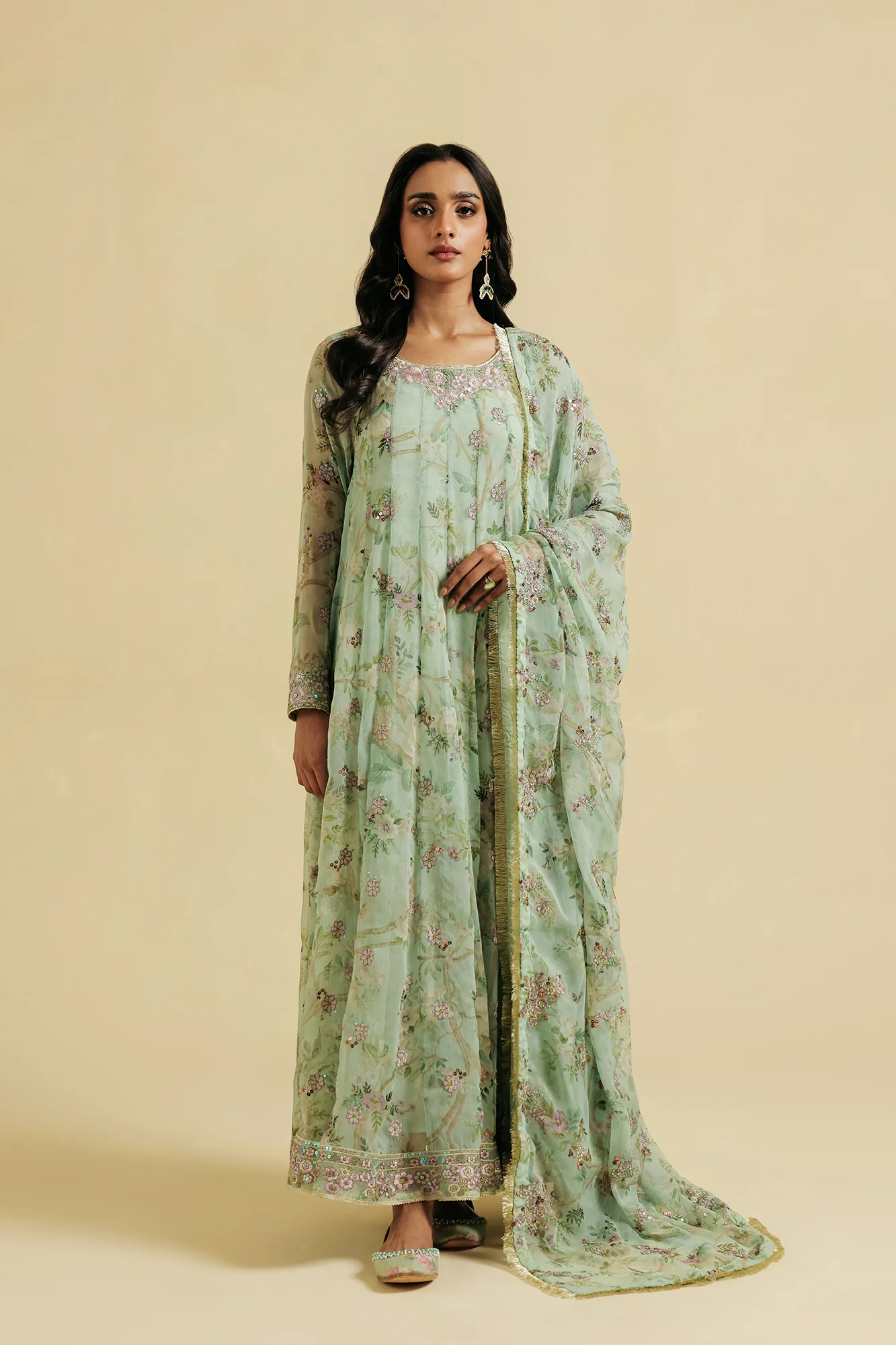 Embroidered Suit Light Green