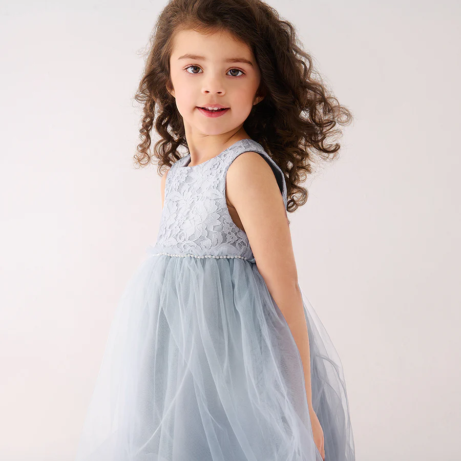 Girl's Dress Without Sleeves Grey