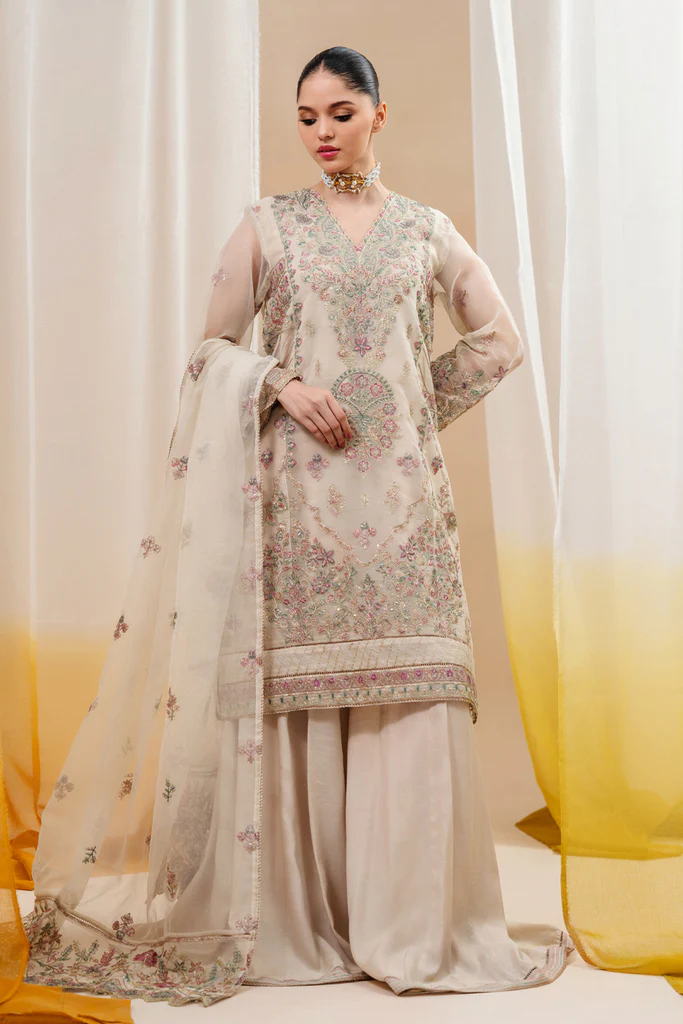 Pc Embroidered Organza Suit