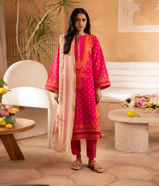 Shirt Shalwar Dupatta - Pink - Lawn Suit